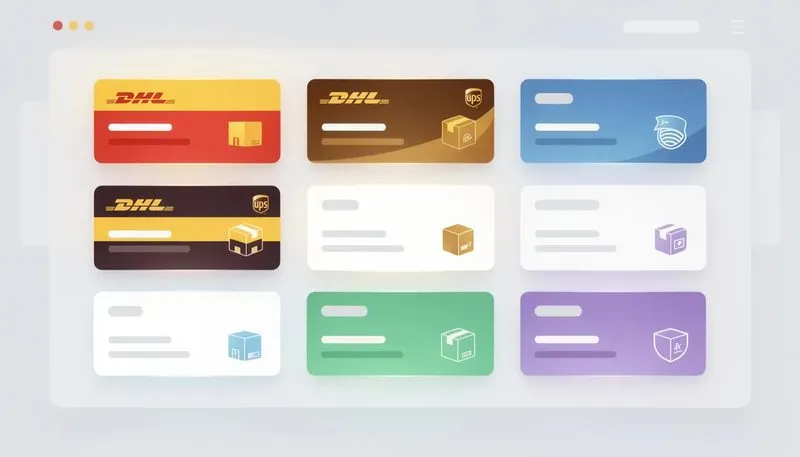 Versandetiketten für unterschiedliche Versanddienstleister