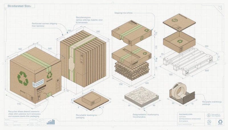 Nachhaltigkeit von Versandkartons, umweltfreundlich und recycelbar.