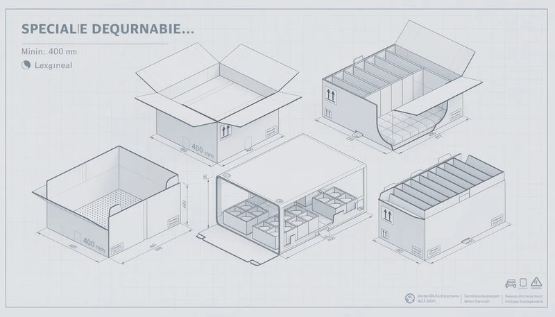 Spezielle Versandkartons ab 400 mm Länge für unterschiedliche Anforderungen.
