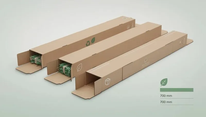 Nachhaltigkeit und Umweltfreundlichkeit von Versandkartons ab 700 mm Länge.