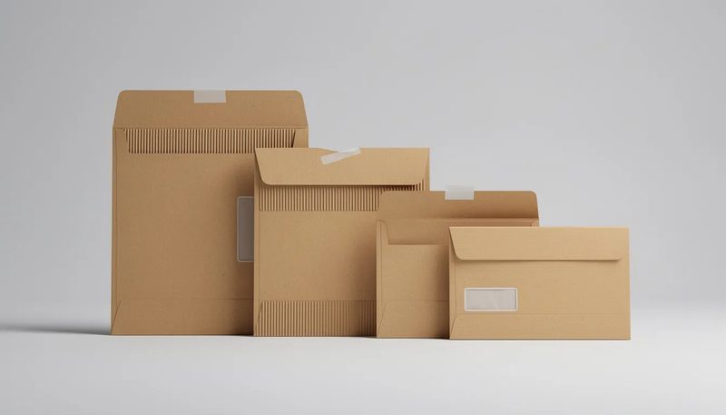 Nachhaltigkeit von Versandtaschen aus Wellpappe, die recycelbar sind.