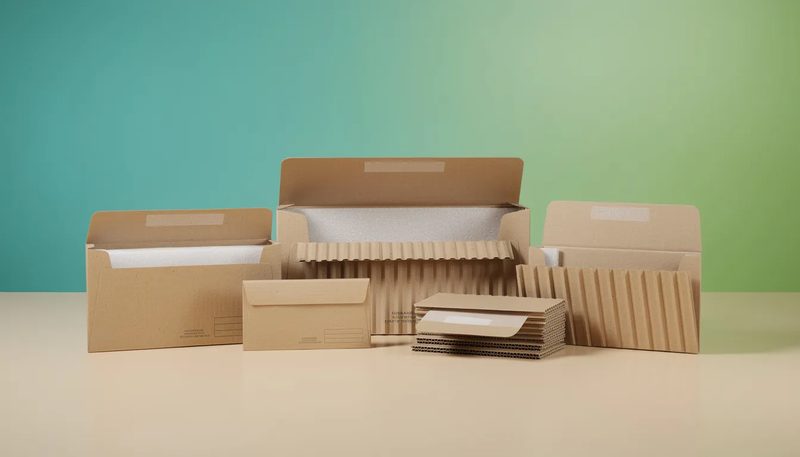 Sichere Versandtaschen aus Wellpappe, die empfindliche Produkte schützen.