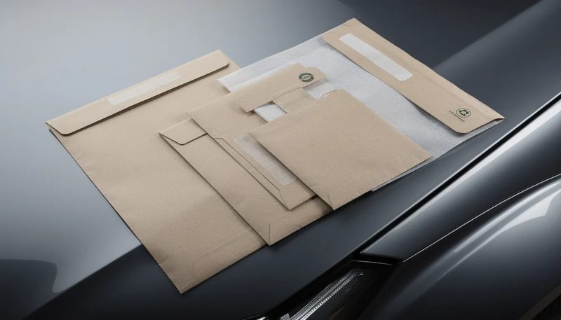 Umweltfreundliche Versandtaschen aus recycelbarem Material.