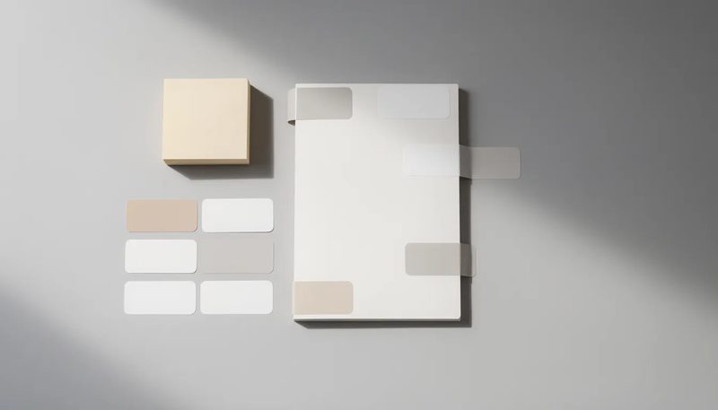 Tipps zur Verwendung von vielzwecketiketten auf einem Notizblock.