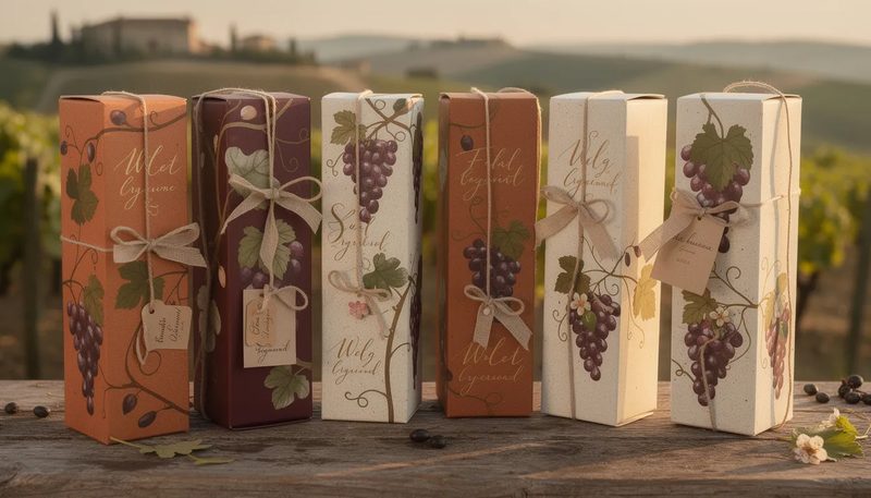 Anlassbezogene Wein Geschenkboxen mit verschiedenen Motiven für besondere Anlässe.