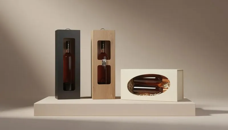 Kreative Gestaltungsmöglichkeiten für Wein Geschenkboxen mit Sichtfenster.
