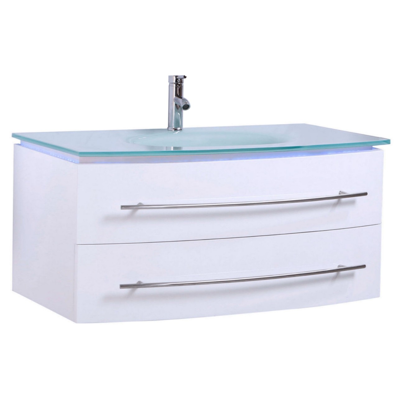 Midori Badmöbel Set Unterschrank Waschtisch Weiß Hochglanz 120 c | KK