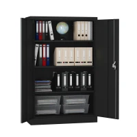 Aktenschrank 140x90x40 cm mit 3 Böden schwarz