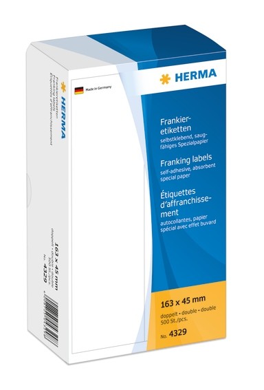 HERMA 4329 Frankieretiketten doppelt 163x45 mm 500 St.