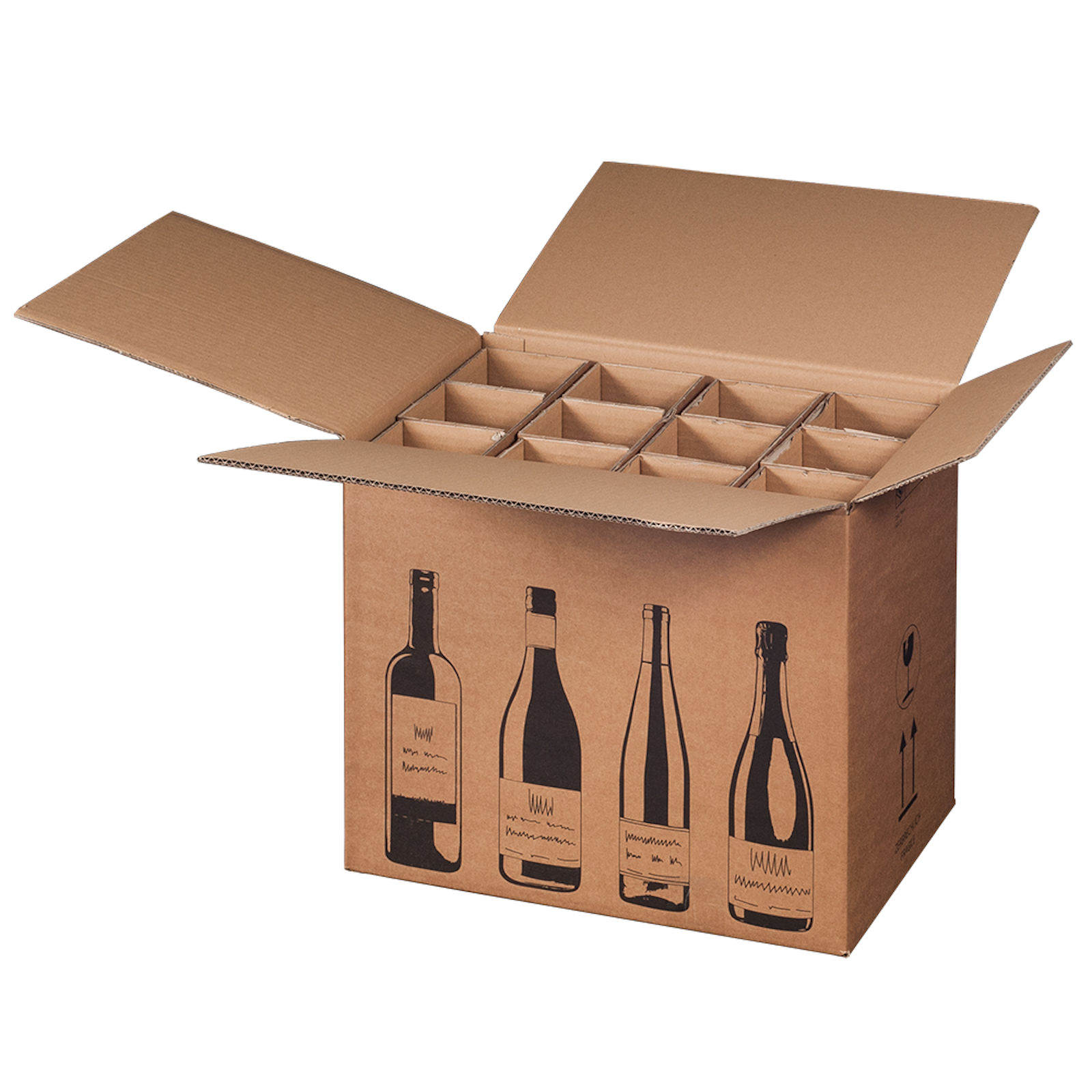 Weinversandkarton für 12 Flaschen Wein Karton Flaschen DHL UPS zertifiziert