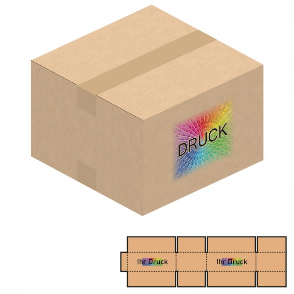 300x300x200 mm zweiwellige Kartons mit Digitaldruck