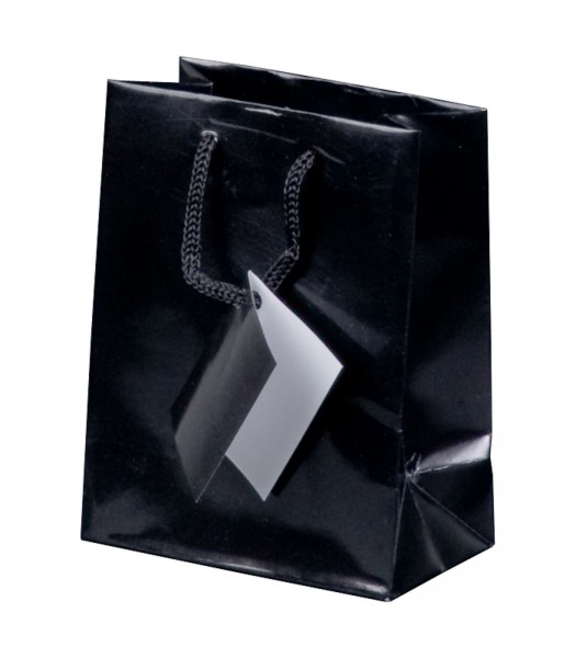 Geschenktüte in Schwarz Hochglanz 114 x 64 x 146 mm