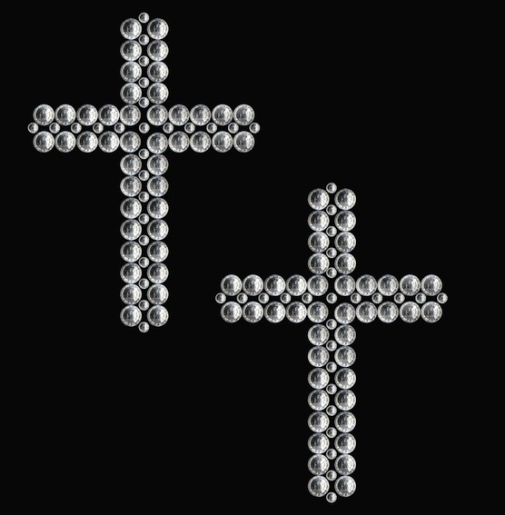 HERMA 15382 3x Crystal Sticker Kreuz Silber