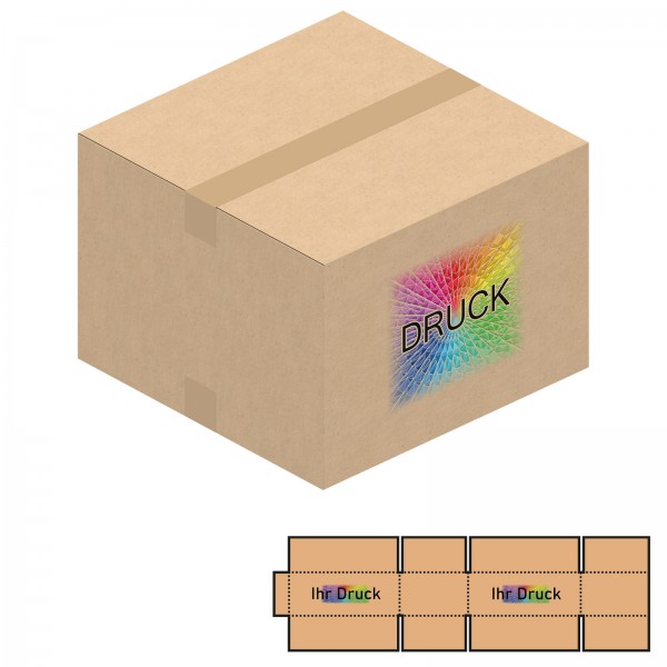 350x350x250 mm einwellige Kartons mit Digitaldruck