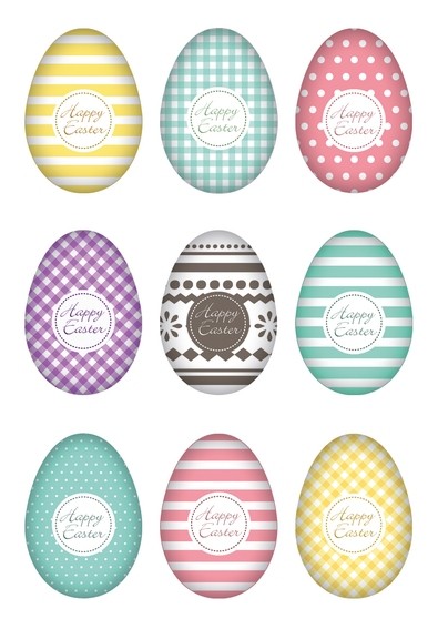 HERMA 1728 10x Sticker DECOR Happy Easter Eierset Bunt