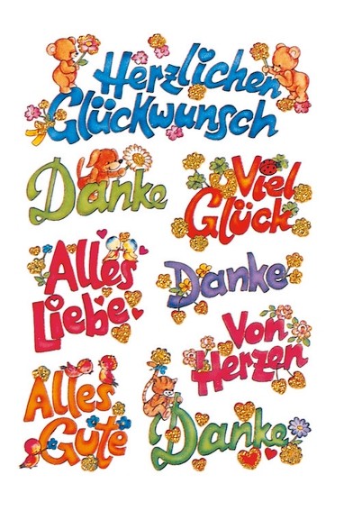 HERMA 3813 10x Sticker DECOR Glückwünsch, beglimmert