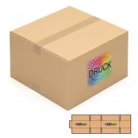 400x400x250 mm einwellige Kartons quadratisch mit Digitaldruck