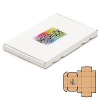 240x160x20 mm Großbrief Karton A5 (Außenmaß), weiß mit Digitaldruck