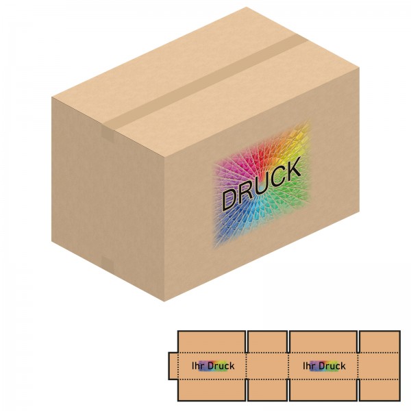 800x500x500 mm einwellige Kartons mit Digitaldruck