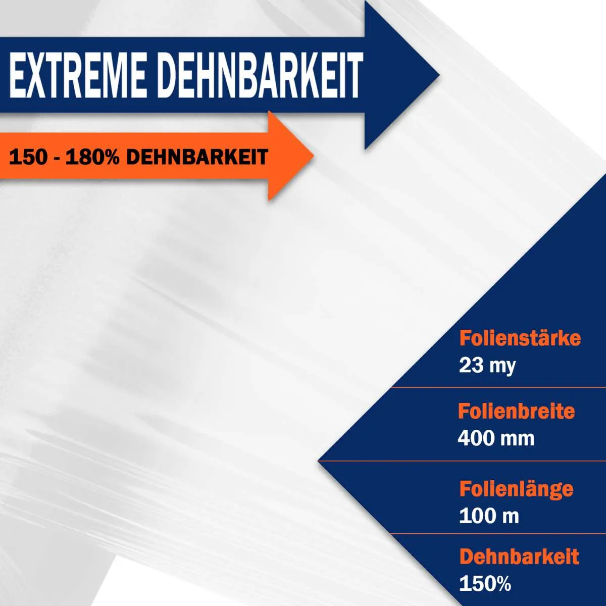 4 Rollen Mini Stretchfolie 100 mm x 150 m 20 my inkl Abroller Midori