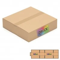 400x400x100 mm einwellige Kartons quadratisch mit Digitaldruck