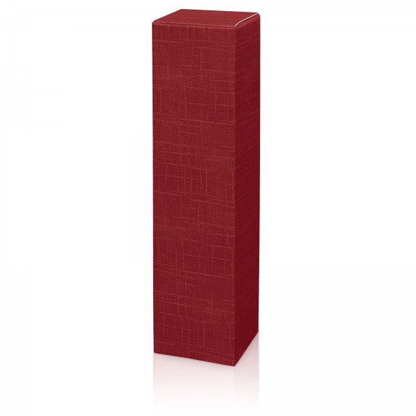 Faltschachtel für 1 Flasche 90x90x355 mm strukturgeprägt Rot Bordeaux