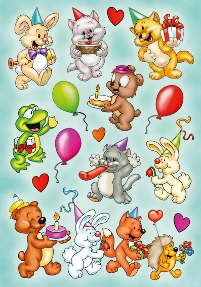 HERMA 6264 10x Sticker MAGIC Tiergeburtstag, Karton