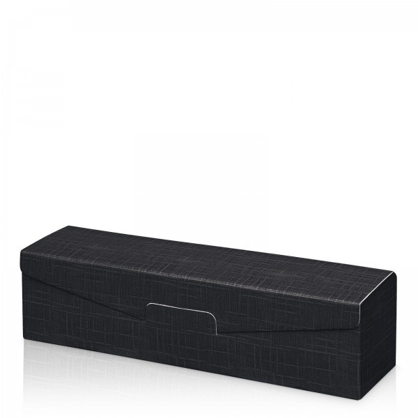 Präsentkarton für 1 Flasche 380x95x90 mm strukturgeprägt Schwarz