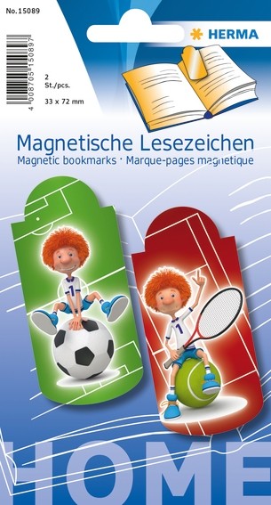 HERMA 15089 5x Magnetische Lesezeichen Sportler