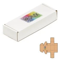 145x52x27 mm einwellige Faltschachtel, weiß mit Digitaldruck