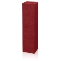 Faltschachtel für 1 Flasche 90x90x355 mm strukturgeprägt Rot Bordeaux