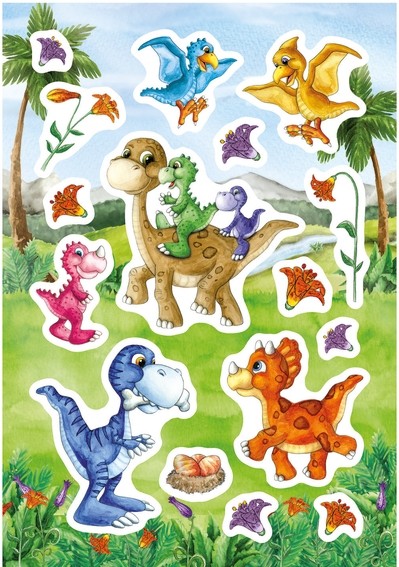 HERMA 15214 10x Sticker MAGIC Dinokinder, Folie