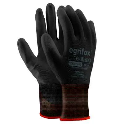 12/24 Stück Schwarze Sicherheits-Arbeitshandschuhe – Rutschfest, PU-beschichtet, Für Outdoor & Handwerk