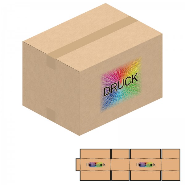 385x285x250 mm einwellige Kartons mit Digitaldruck