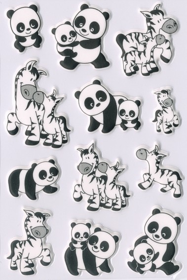 HERMA 6021 10x Sticker MAGIC Panda- und Zebrafamilien, Foam