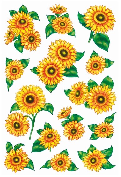 HERMA 3346 10x Sticker DECOR Sonnenblumen, beglimmert