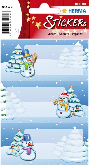 HERMA 15259 10x Sticker DECOR Geschenk10x Sticker Winterlandscha