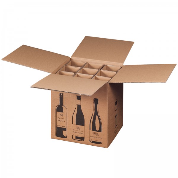 Flaschenkarton für 9 Flaschen mit PTZ-Zulassung (DHL/UPS), 316 x 305 x 368 mm
