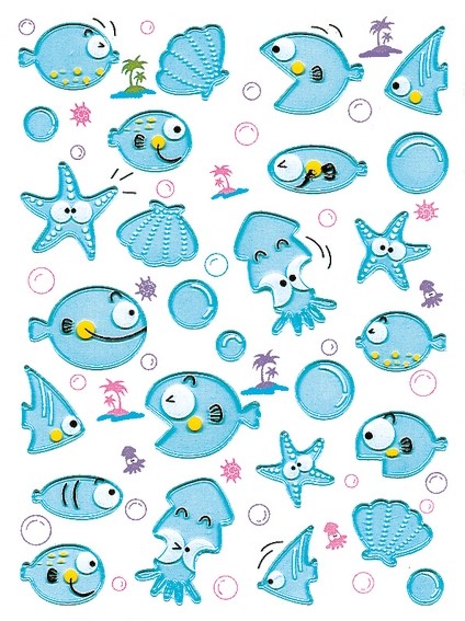 HERMA 6109 10x Sticker MAGIC Fische, Transpuffy