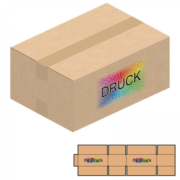 270x190x120 mm einwellige Kartons mit Digitaldruck