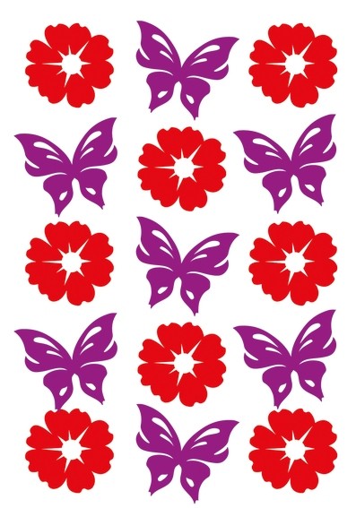 HERMA 6438 10x Sticker MAGIC Blumen & Schmetterlinge, Filz