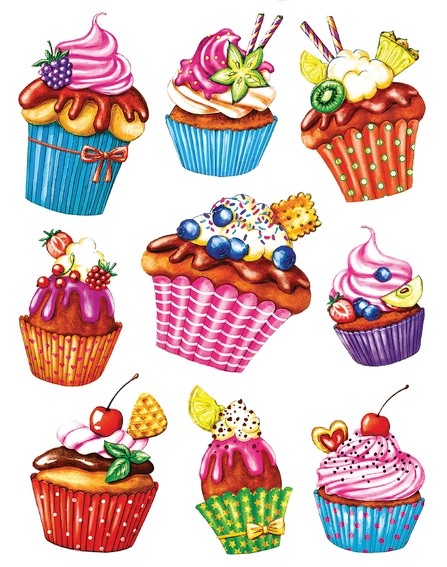 HERMA 15100 5x Fensterdecor Cupcakes