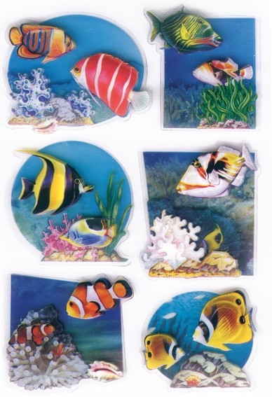 HERMA 6256 10x Sticker MAGIC Fische, 3D Folie