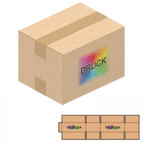 182x142x124 mm zweiwellige Kartons mit Digitaldruck