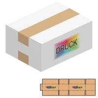 194x144x78 mm einwellige Kartons, weiß mit Digitaldruck