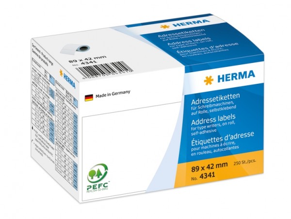 HERMA 4341 Adressetiketten für Schreibmaschinen auf Rollen 89x42