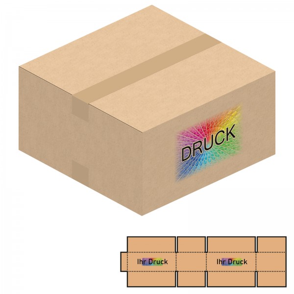 380x380x200 mm zweiwellige Kartons mit Digitaldruck