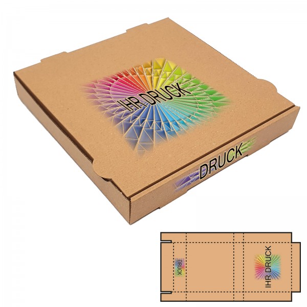 Pizzakarton 260 x 260 x 40 mm "Francia" Blanko Weiß mit Digitaldruck