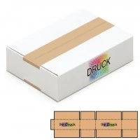 215x150x55 mm einwellige Kartons, weiß mit Digitaldruck