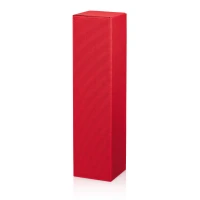 Faltschachtel für 1 Flasche 90x90x355 mm offene Welle Rot